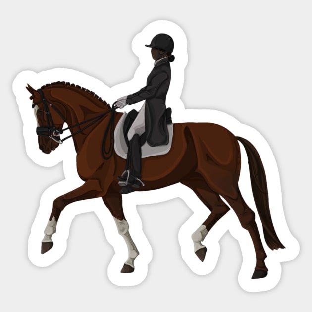 Chestnut Dressage Horse Collected Trot with Chrome - Equestrians of Color Sticker by themarementality